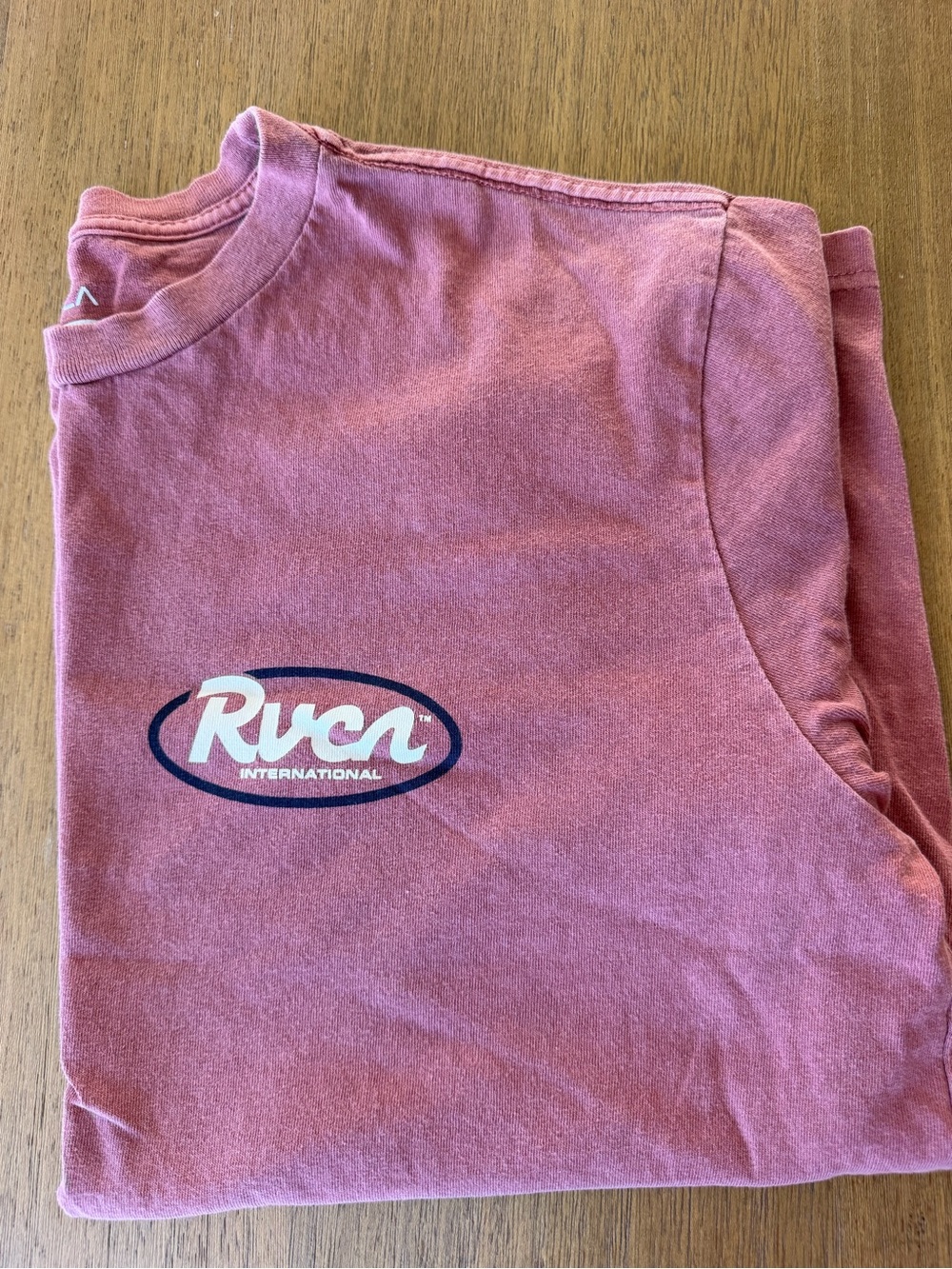 RVCA Men's Maroon Short Sleeve Logo Tee